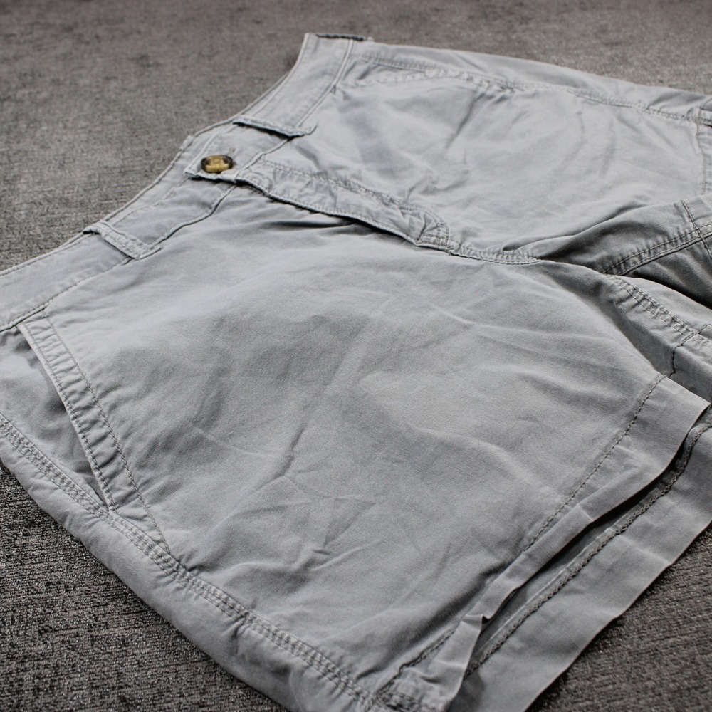 American Eagle Gray Midi Stretch Chino Shorts Womens 12 Cotton Lyocell Blend